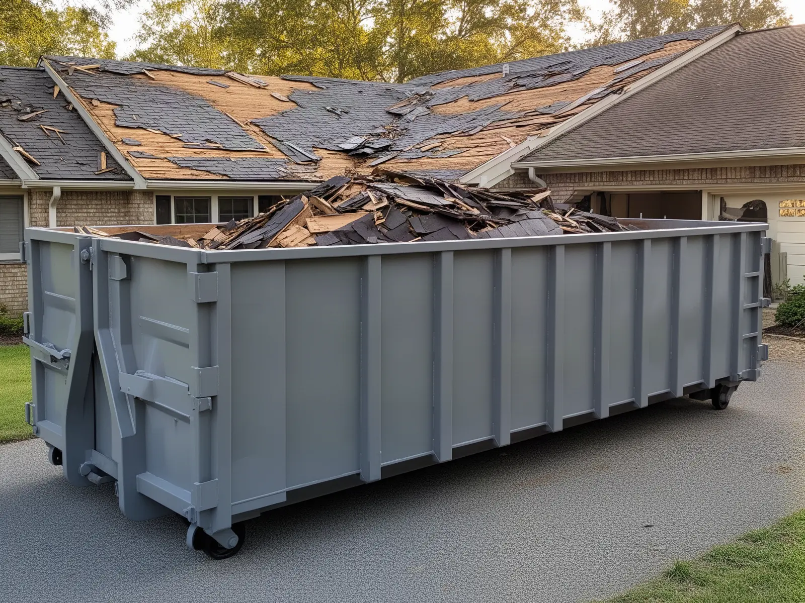Roll-off dumpster from Lewis Family Dumpster Rentals in Homer Glen, IL
